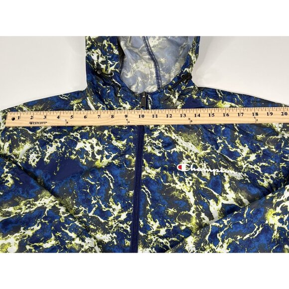 Champion Blue Liquid Marble Packable Light Hooded Anorak Men’s S ¼ Zip - Picture 15 of 16